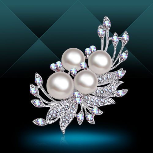 Broche femme LADY COLOUR en Alliage argent et plaqué or - Ref 1182176