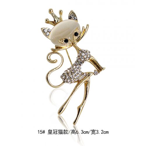 Broche Lovers en Alliage argent et plaqué or - Ref 1187498