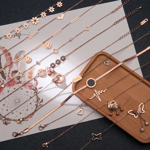 Chaine de cheville Femme RIME SIMPLE Bijoux en Acier au titane - Ref 3101546
