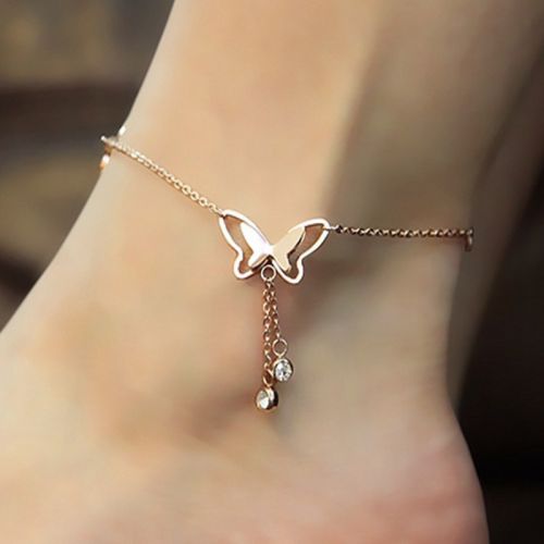 Chaine de cheville Femme en Alliage argent plaque or - Ref 3101694