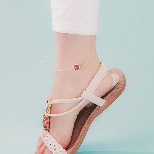 Chaine de cheville Femme YAN XUAN Argentée - Ref 3101979