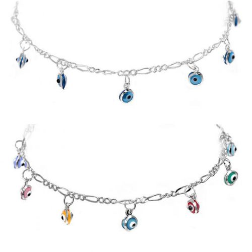 Chaine de cheville Couple LUCKYMOJO Argentée - Ref 3102091