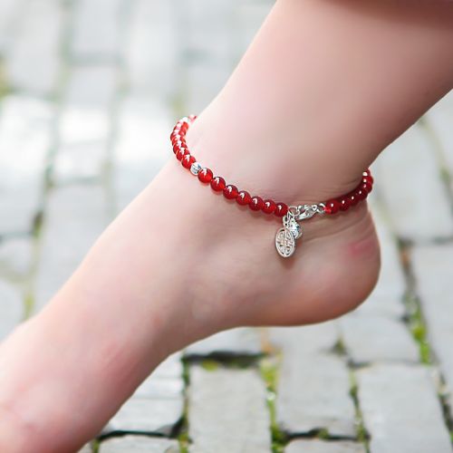 Chaine de cheville Femme en Cristal naturel pierre semi-precieuse - Ref 3102222