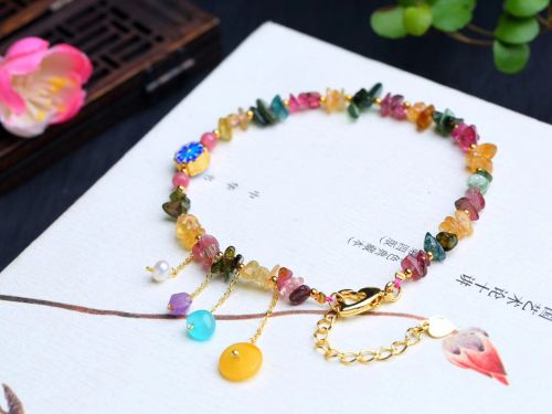 Chaine de cheville en Cristal naturel pierre semi-precieuse - Ref 3102227