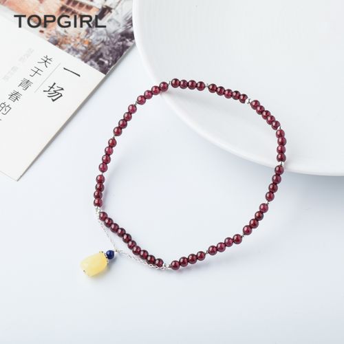 Chaine de cheville Femme TOPGIRL en Cristal naturel pierre semi-precieuse - Ref 3102250