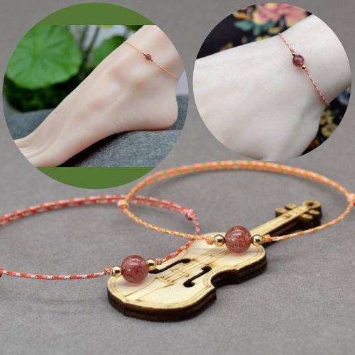 Chaine de cheville Femme MAGIC-ROPE en Cristal naturel pierre semi-precieuse - Ref 3102381