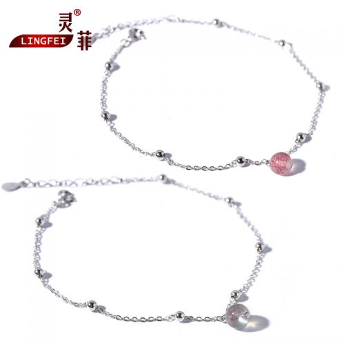 Chaine de cheville Femme en Cristal naturel pierre semi-precieuse - Ref 3102598
