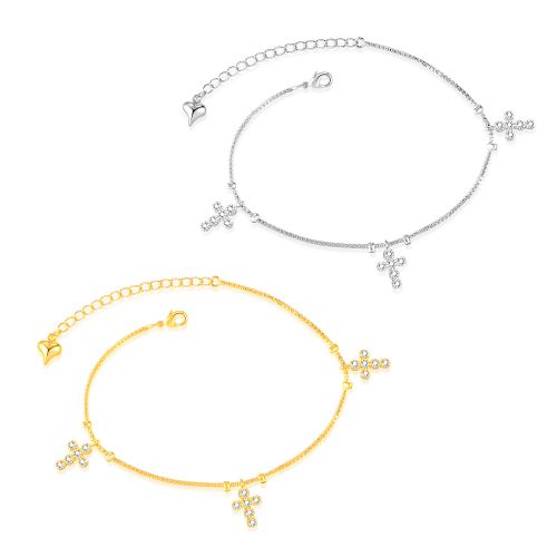 Chaine de cheville Femme en Alliage argent plaque or - Ref 3102788
