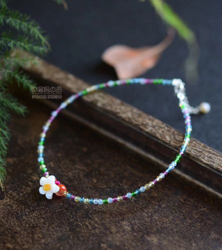 Chaine de cheville Femme en Cristal naturel pierre semi-precieuse - Ref 3103059
