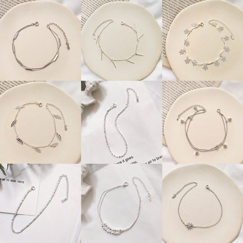 Chaine de cheville Femme en Alliage argent plaque or - Ref 3103466