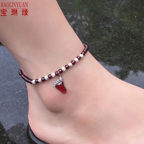 Chaine de cheville Femme en Cristal naturel pierre semi-precieuse - Ref 3103544