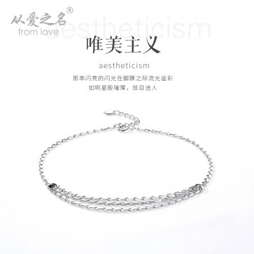 Chaine de cheville Femme FROMLOVER Argentée - Ref 3103758