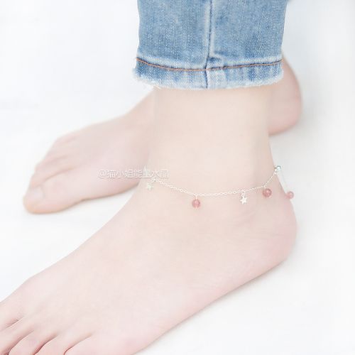 Chaine de cheville Femme en Cristal naturel pierre semi-precieuse - Ref 3103850