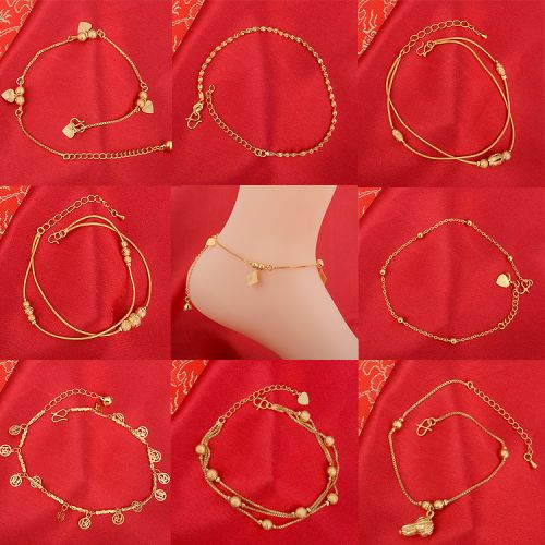 Chaine de cheville Femme AMOUR D OREILLE en Alliage argent plaque or - Ref 3103919