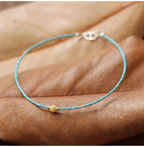 Chaine de cheville Femme en Cristal naturel pierre semi-precieuse - Ref 3103979