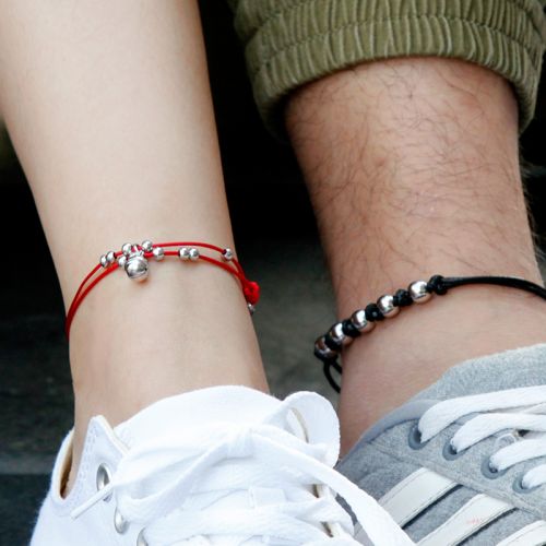 Chaine de cheville Couple Argentée - Ref 3104078
