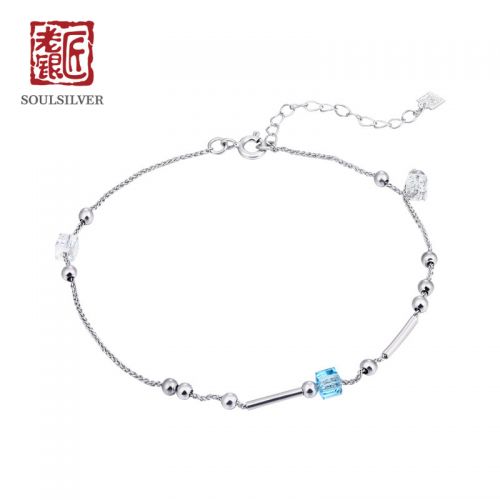 Chaine de cheville Femme SOUL ARGENT ANCIEN ORFEVRE TANG YIPIN Argentée - Ref 3104126