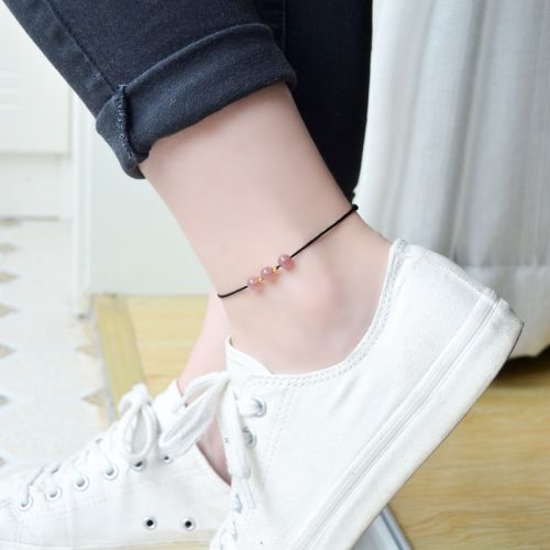 Chaine de cheville Femme en Cristal naturel pierre semi-precieuse - Ref 3104359