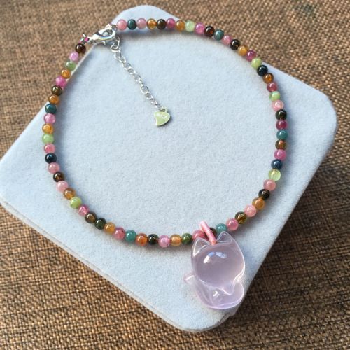 Chaine de cheville Femme en Cristal naturel pierre semi-precieuse - Ref 3104755