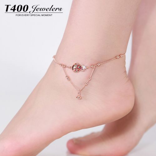 Chaine de cheville Femme T400 en Alliage argent plaque or - Ref 3104828