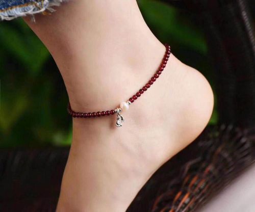 Chaine de cheville Femme en Cristal naturel pierre semi-precieuse - Ref 3104959