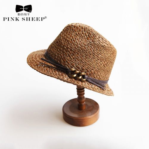 Chapeau pour homme dôme PINK SHEEP en paille - Ref 1925849