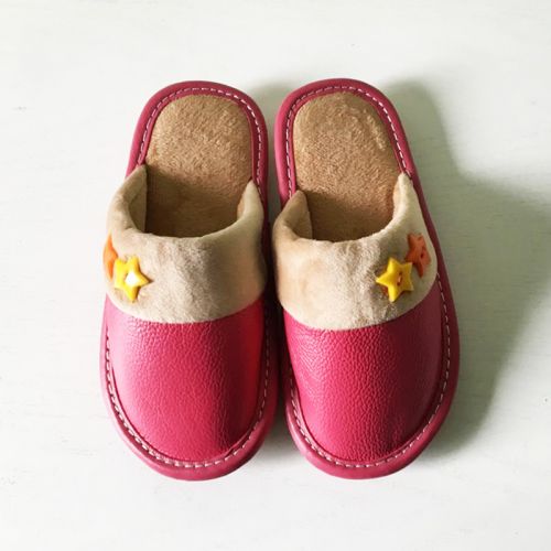 Chaussons enfants en cuir pour hiver - Ref 1003688