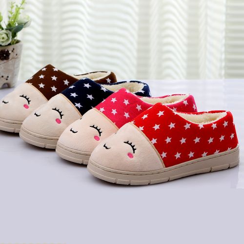 Chaussons enfants en velours côtelé pour hiver - semelle plastique Ref 1005275