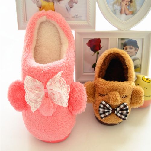 Chaussons enfants en pour hiver - semelle caoutchouc antidérapant Ref 1007689
