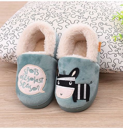 Chaussons enfants en coton CHEERFUL MARIO pour hiver - semelle caoutchouc naturel Ref 1008302