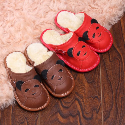 Chaussons enfants en cuir pour hiver - semelle PU Ref 1009083