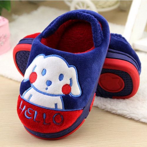 Chaussons enfants en coton pour hiver - semelle caoutchouc antidérapant Ref 1009189