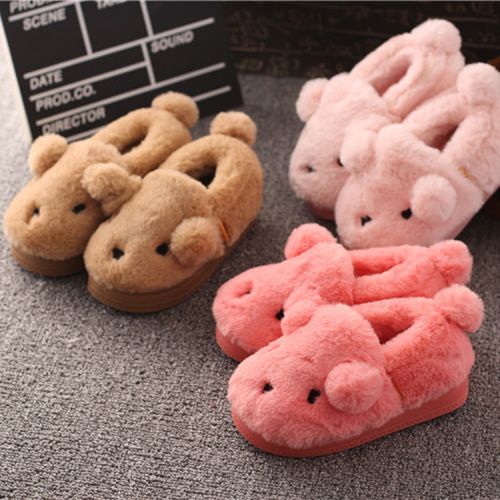 Chaussons enfants en pour hiver - semelle caoutchouc antidérapant Ref 1009596