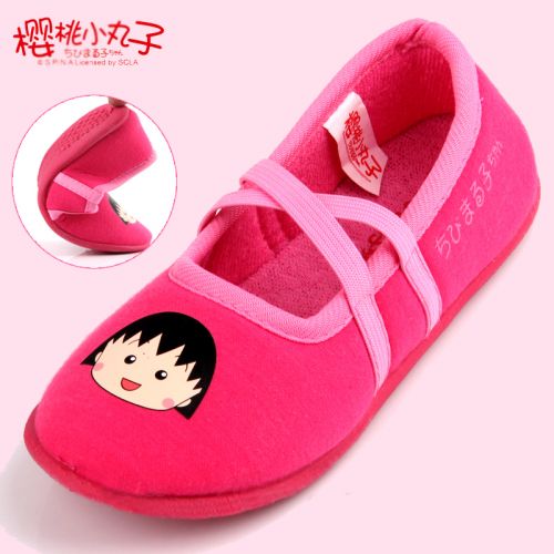 Chaussons enfants en coton CHIBI MARUKO CHAN pour printemps - semelle caoutchouc Ref 1010498