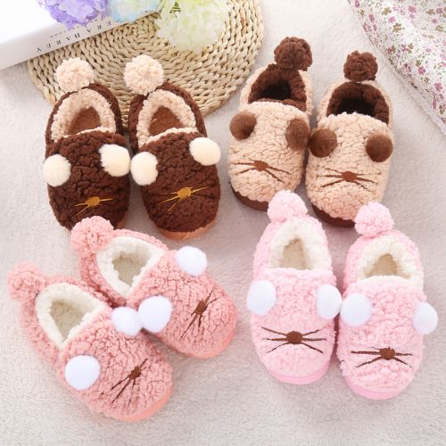 Chaussons enfants en coton pour hiver - semelle plastique Ref 1010679