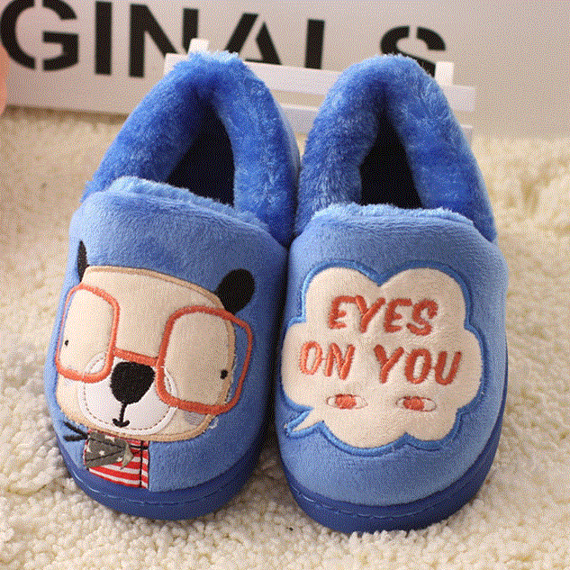 Chaussons enfants en pour hiver - semelle caoutchouc naturel Ref 1012589