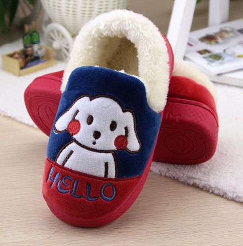 Chaussons enfants en pour hiver - semelle caoutchouc Ref 1013819
