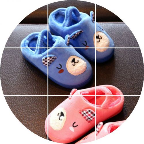 Chaussons enfants en pour hiver - semelle caoutchouc naturel Ref 1014275