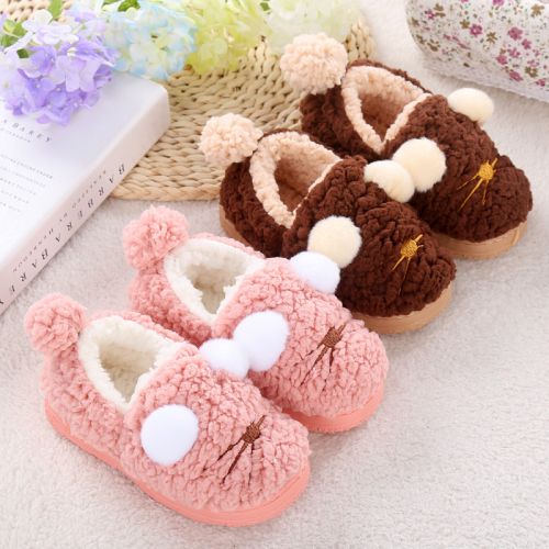 Chaussons enfants en coton pour hiver - semelle plastique Ref 1015399