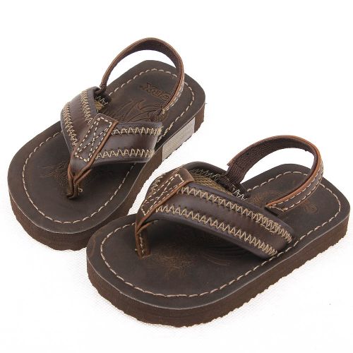 Chaussons enfants en cuir pour été - semelle plastique Ref 1016394
