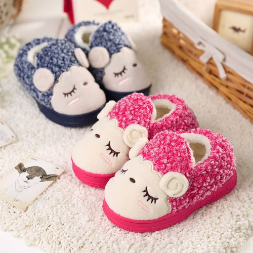 Chaussons enfants en coton pour hiver - semelle plastique Ref 1016639