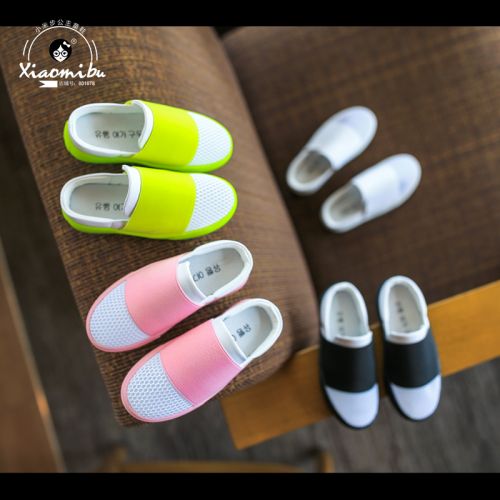 Chaussons enfants en Cuir spatial pour été - semelle caoutchouc Ref 1016995