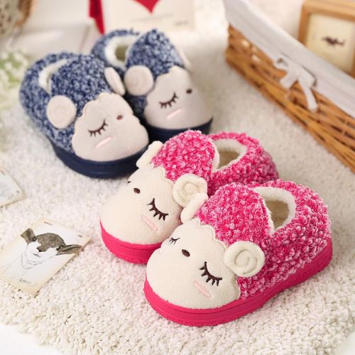 Chaussons enfants en coton pour hiver - semelle plastique Ref 1017392