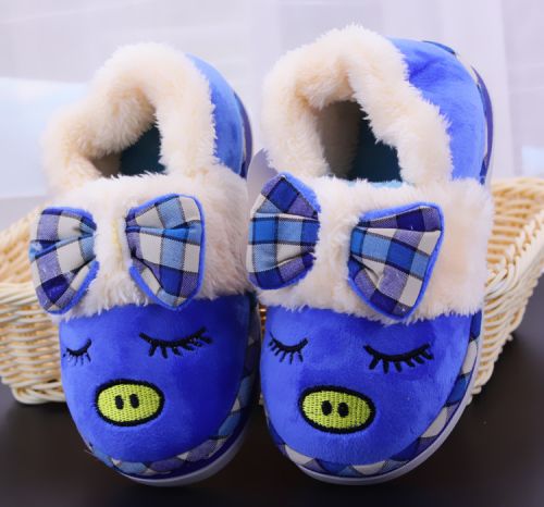 Chaussons enfants en pour hiver - semelle caoutchouc Ref 1018202