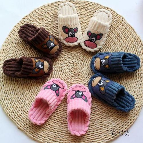 Chaussons enfants en velours côtelé pour hiver - semelle plastique Ref 1018383