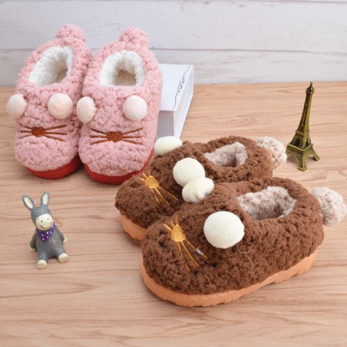 Chaussons enfants en pour hiver - semelle caoutchouc antidérapant Ref 1018527