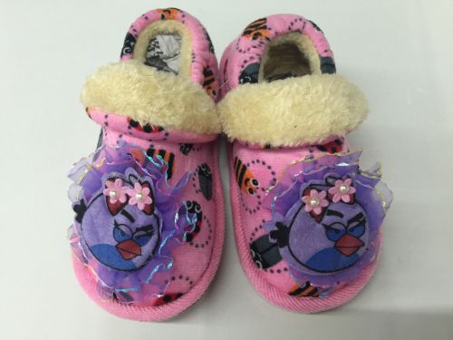 Chaussons enfants en coton pour hiver - semelle caoutchouc Ref 1019533