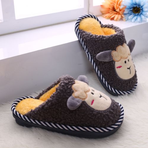 Chaussons enfants en satin pour hiver - semelle caoutchouc naturel Ref 1024406