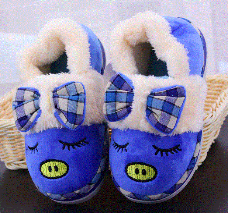 Chaussons enfants en pour hiver - semelle caoutchouc Ref 1031573