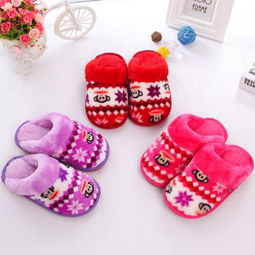 Chaussons enfants en pour hiver - semelle plastique Ref 1031727